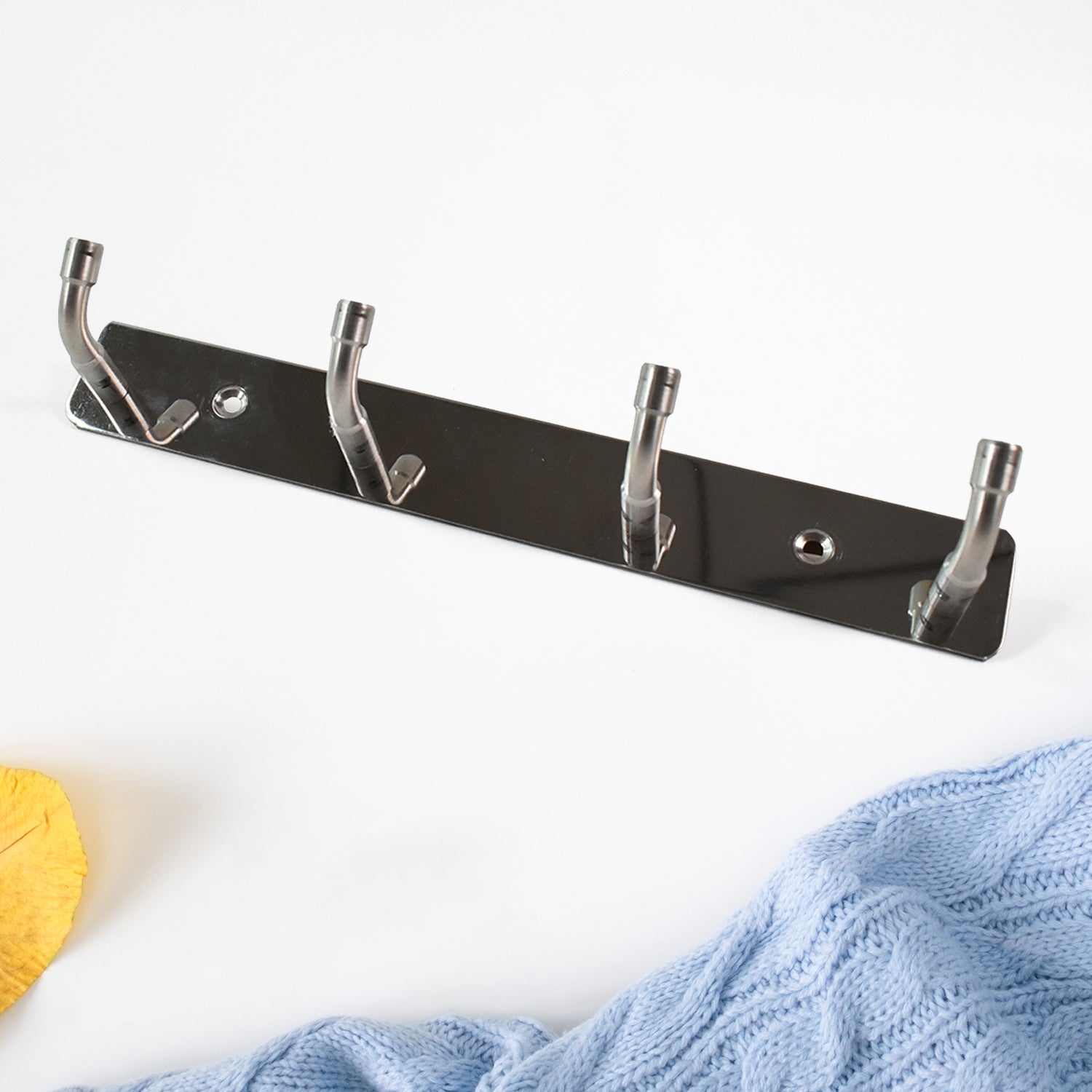 Stainless Steel Wall Mounted Coat 4 Hook Rack (20x3 / 1 Pc) Stainless Steel Wall Mounted Coat 4 Hook Rack (20x3 / 1 Pc)